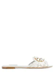 [Dolce & Gabbana] Dolce & Gabbana-Sandali Bassi Bianca-Donna 38.5 IT