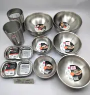 Stainless steel tableware set of 10 Daiso double wall bowl JAPAN