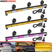 LED Emergency Strobe Light Bar Hazard Flashing Warning Traffic Advisor Amber Kit