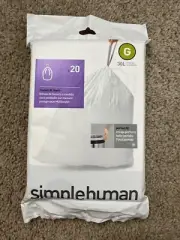 NEW Simplehuman Custom Fit Gargabe Can Liners 30L - 8 US Gal 20 Count Size G