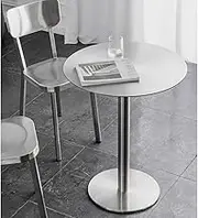 Round Bistro Pub Furniture - Dining Table Tall Table, Small Kitchen Breakfast Bar Modern Pub Side Table for Breakfast Nook, Balcony, Apartment, Narrow Spaces(60x75cm/2.0x2.5ft)