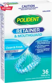 Retainer Mouthguard Cleaner Tablets 36 Count Removes Stains Discoloration Dentur