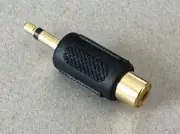 Mono Male 1/8" 3.5mm to RCA Female Jack Audio Adapter Connector Gold and Black