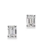 Bloomingdale's Fine Collection Diamond Emerald-Cut Stud Earrings in 14K White Gold, 0.50 tcw