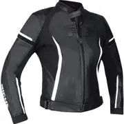 Richa Laura Ladies Motorcycle Leather Jacket, black-white, Size 44 for Women Black White
