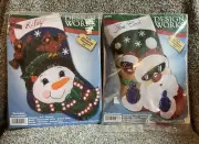 Design Works “Snowman & Cardinals” & “So Cool Santa” Christmas Stockings