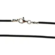 Brown Leather Cord Necklace - 1.5mm Leather Cord with Silver Clasp - 16" or 18"