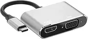 SHU-Store Fit for USB Type C Hub Type-C to HDMI 4K VGA Adapter RJ45 LAN Ethernet SD TF USB-C 3.0 Typec 3.5mm Jack Audio Video Fit for MacBook Pro OTG (Color : 2 in 1)