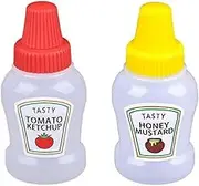 Mini Ketchup Bottle, 25ml Condiment Squeeze Bottle Empty Plastic Salad Honey Soy Sauce Dressing Container Squeezable Jars Dispensers for Bento Box Accessories
