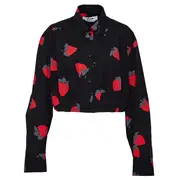 [MSGM] Strawberry Print Cropped Shirt