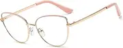 Metal Cat Eye Frames Blue Light Blocking Glasses for Women