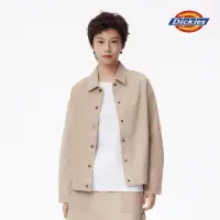 在飛比找momo購物網優惠-【Dickies】女款沙白條紋純棉雙色拼接風格外套｜DK01