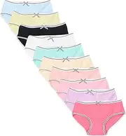 [OuLu] Underwear Breathable Teen Girls 8-13 years Soft Cotton Panties Brief Pattern, 201, One Size