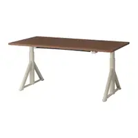 在飛比找IKEA優惠-IKEA 升降式工作桌, 棕色/米色, 160x80 公分