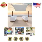 Durable 190 GSM Grey Sun Shade Sail - 7' X 17' Rectangle for Outdoor Comfort