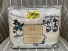 EUROPEAN FLANNEL SNOWMAN TWIN SHEET SET 100% COTTON NIP NEW