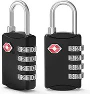 TSA Luggage Locks, [Updated Version] [2 Packs] Diyife 4-Digit Combination Padlocks, Travel Security Padlock, Code Lock for Suitcases, Luggage, Bag, Case, Backpack, etc (Black)