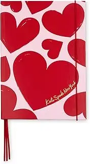 kate spade new york Take Note XL Notebook Journal, Vegan Leather Hardcover Journal, Diary Includes 168 Lined Pages, 11" x 7" Writing Pad, Sweet Hearts