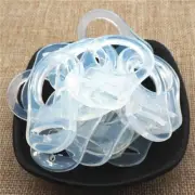 10Pcs Dummy Button MAM Pacifier Ring Silicone Clear Holder Adapters Soother Clip