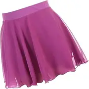 [yuksok] Women Ice Figure Skating Dress Dance Roller Skating Skirt Rose Red