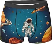 [QMNEHJ] Outer Space Rocket Astronaut Men's Boxer Briefs Breathable Stretch Underwear Moisture-Wicking Trunks for Men