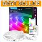 100ft Smart IC LED Strip Lights - Color-Changing with Music Sync & App Control