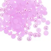 300pcs Flatback Pearls 6mm ABS Plastic Half Round Dome Pearls, Purple