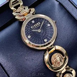 【VERSUS】VERSUS VERSACE手錶型號VV00378(黑色錶面金色錶殼金色精鋼錶帶款)
