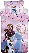 Jerry Fabrics Frozen Children's Bed Linen Set Duvet Cover 140 x 200 cm + Pillowcase 70 x 90 cm Cotton Oeko-Tex Standard for Girls Frozen Anna Elsa Olaf