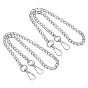 2 Pcs 24" Purse Chain Strap Iron Bag Strap Replacement for Handbag Clutch Silver