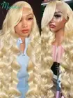 30 40 Inches 250% Honey Blonde 613 Hd Lace Frontal Wigs 13x4 13x6 360 Brazilian