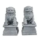 Feng Shui Lion Figurines Made of Sandstone for Prosperity and Happiness