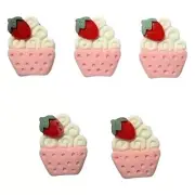 Strawberry Cupcakes - Shelly's Buttons - Flat Back Embellishments - Craft Scrap