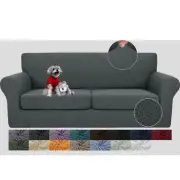 3 Pieces Couch Covers for 2 Cushion Couch Stretch Sofa Cover with 2 Extra Lar...
