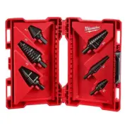 Milwaukee Step Drill Bit Set Black Oxide 3-Flat Combination Bit Set (6-Piece)