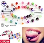 5/10/20pcs Mixed Colour Fashion Tongue Bars Barbell Tongue Piercing