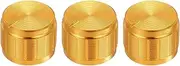 uxcell 3pcs Potentiometer Knob Knurled Shaft Gold Aluminum 6mm Shaft Dia. Rotary Knob 17mmx13mm Volume Control Knob