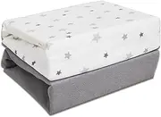Cuddles Collection Bedside Crib Sheets 55x86cm Next To Me Compatible 100% Jersey Cotton Sheets Pack of 2 (Magical Stars)