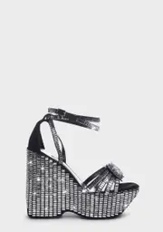 [AZALEA WANG] Rosalia Platform Sparkle Wedges