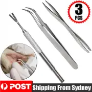 3/6PCS Pet Cat Dog Tick Remover Tools Stainless Steel Fleas Tweezers Clip Kit