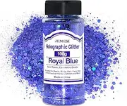 Holographic Chunky Glitter, 100g Royal Blue Cosmetic Craft Glitter for Epoxy Resin, Nail Sequins Iridescent Flakes, Body, Face, Hair, Nail, Glitter Slime Making