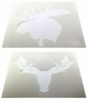 Moose Head Stencils 2 pc set F/S-Mylar 14 Mil 14"H X 17.5"W - Painting /Crafts/