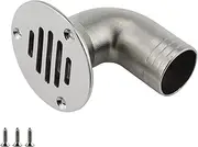 [NRC&XRC] Stainless Steel 316 Inseperatable Style Marine Deck Drain Boat Deck Drain1 1/2 Inch (38MM) or 1-1/4in(32MM) 90 Degree Floor Deck Drain Scuppers W/Screws