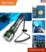 Scuba Diving Flashlight, Dive Torch 5000 Lumen Super Bright Flash Lights, Und...