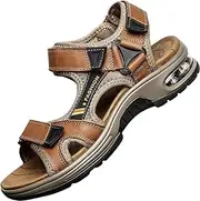[GILKUO] Spring Summer Men's Sandals Leather Sports Outdoor Sandals