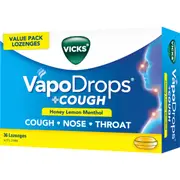 Vicks Vapodrop & Cough Sore Throat Lozenges Honey Lemon 36 pack