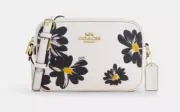 Coach Chalk Multi Floral Print Jamie Refined Pebble Leather Camera Bag (CZ598)