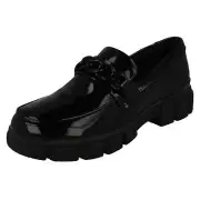 Girls Clarks 'Evyn Walk K' Chunky Slip On Loafer School Shoes - F & G Fitting