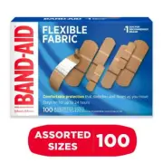 Band-Aid Flexible Fabric Adhesive Bandages, Assorted Designs, 100 Count