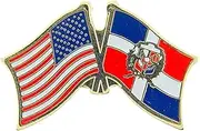 [Artisan Owl] Dominican Republic/USA Flag 1" Metal Lapel and Hat Pin